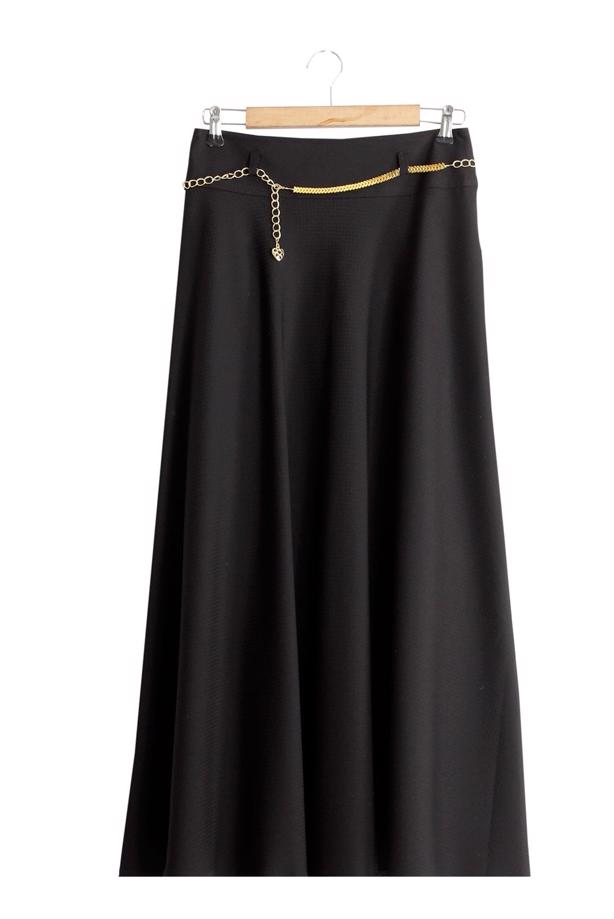 Vêtements hijab  T 2726 Yüceller Kendinden Desenli Kloş Etek - TRENDTESETTÜR