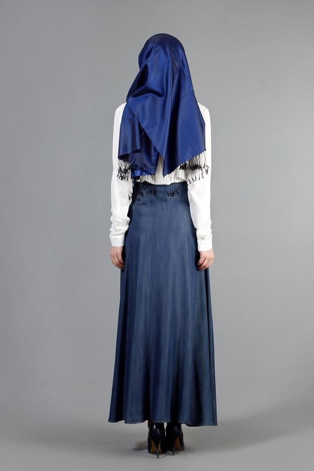 Vêtements hijab  T 2764 Yüceller Düğme Detaylı Kloş Etek - TRENDTESETTÜR