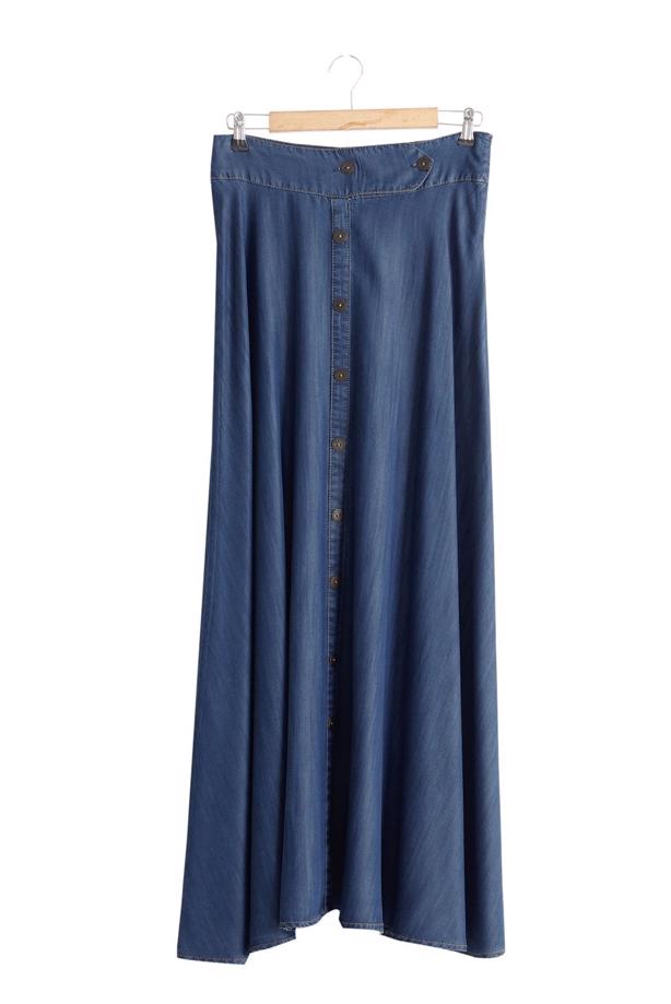 Vêtements hijab  T 2764 Yüceller Düğme Detaylı Kloş Etek - TRENDTESETTÜR