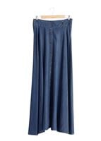 Hijab clothing NAVY BLUE T 2764 Yüceller Düğme Detaylı Kloş Etek