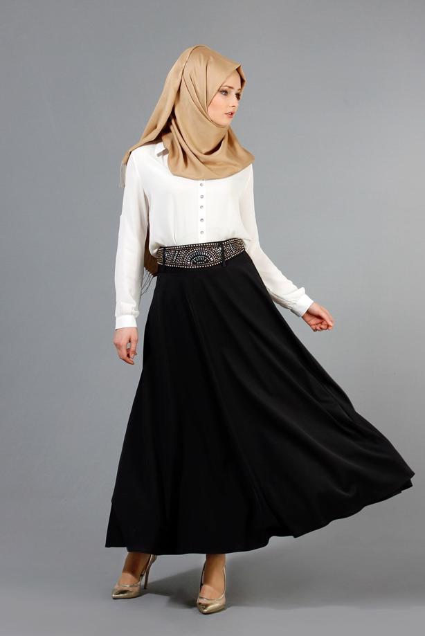 Vêtements hijab  T 2769 Yüceller Taş İşlemeli Mevlana Etek - TRENDTESETTÜR