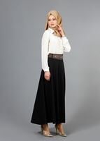 Vêtements hijab NOIR T 2769 Yüceller Taş İşlemeli Mevlana Etek