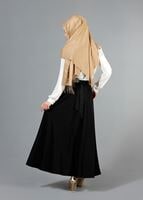 Vêtements hijab NOIR T 2769 Yüceller Taş İşlemeli Mevlana Etek