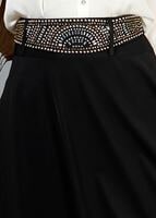 Vêtements hijab NOIR T 2769 Yüceller Taş İşlemeli Mevlana Etek