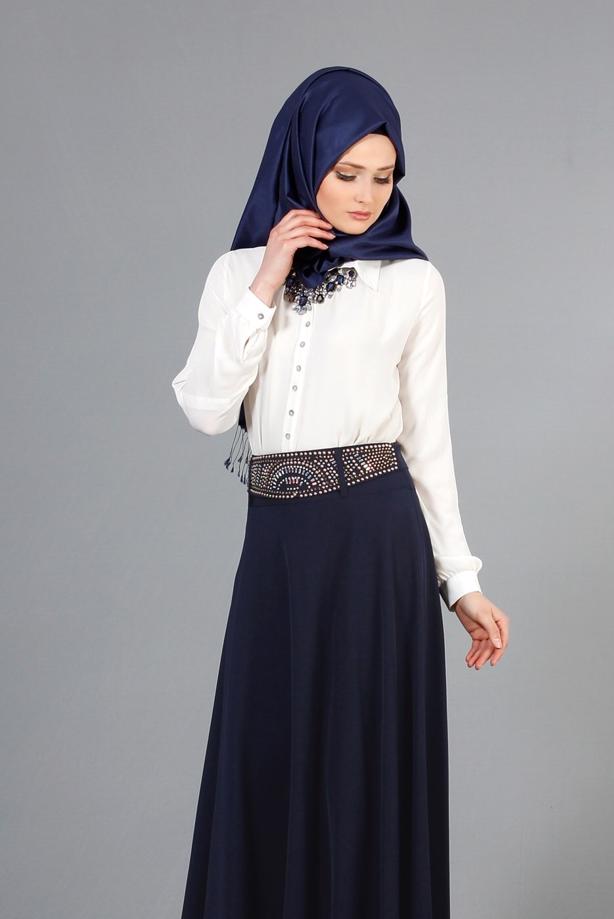 Vêtements hijab  T 2769 Yüceller Taş İşlemeli Mevlana Etek - TRENDTESETTÜR