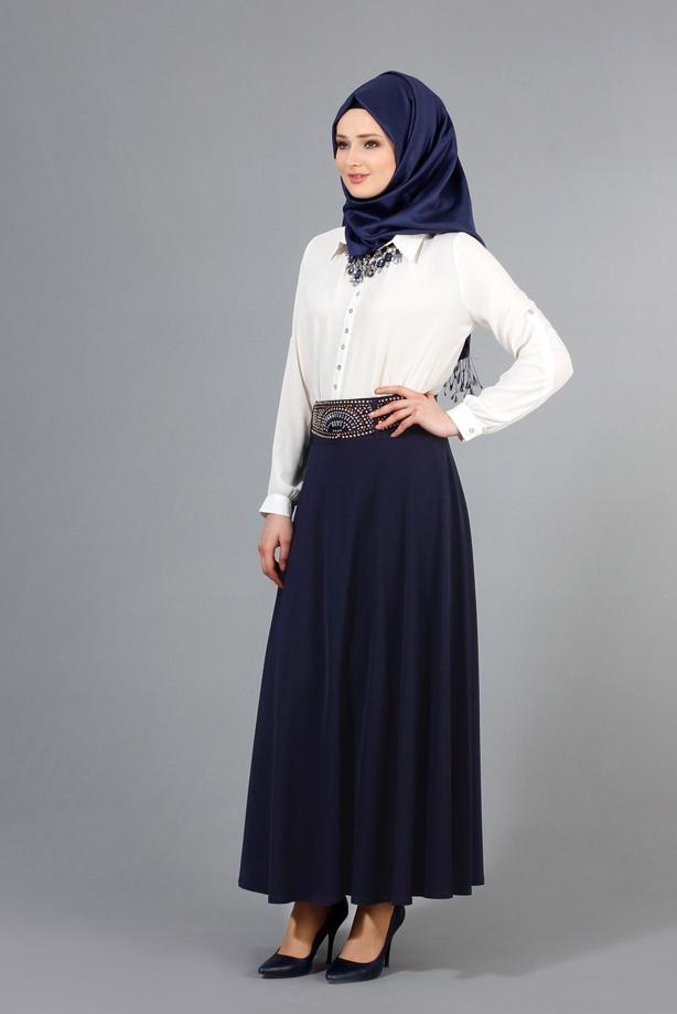 Vêtements hijab  T 2769 Yüceller Taş İşlemeli Mevlana Etek - TRENDTESETTÜR