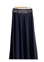 Vêtements hijab BLEU MARINE T 2769 Yüceller Taş İşlemeli Mevlana Etek