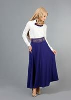 Hijab clothing NAVY BLUE T 2769 Yüceller Taş İşlemeli Mevlana Etek