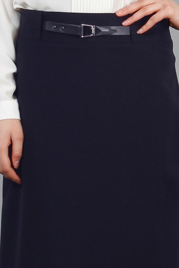 Vêtements hijab  T 2780 Yüceller Kemerli Düz Etek - TRENDTESETTÜR