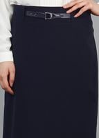 Hijab clothing NAVY BLUE T 2780 Yüceller Kemerli Düz Etek