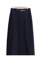 Hijab clothing NAVY BLUE T 2780 Yüceller Kemerli Düz Etek