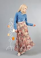 Vêtements hijab ROSE T 2405-1 Yüceller Dijital Baskılı Mevlana Etek