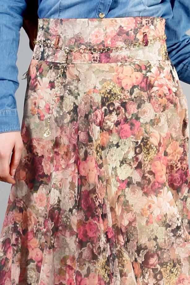 Vêtements hijab  T 2405-1 Yüceller Dijital Baskılı Mevlana Etek - TRENDTESETTÜR