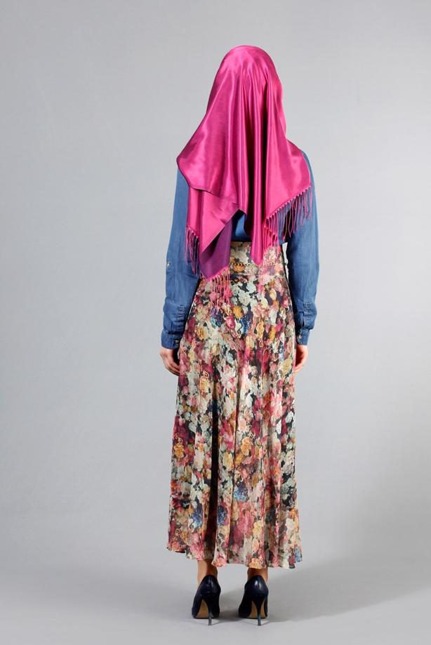 Vêtements hijab  T 2405-1 Yüceller Dijital Baskılı Mevlana Etek - TRENDTESETTÜR