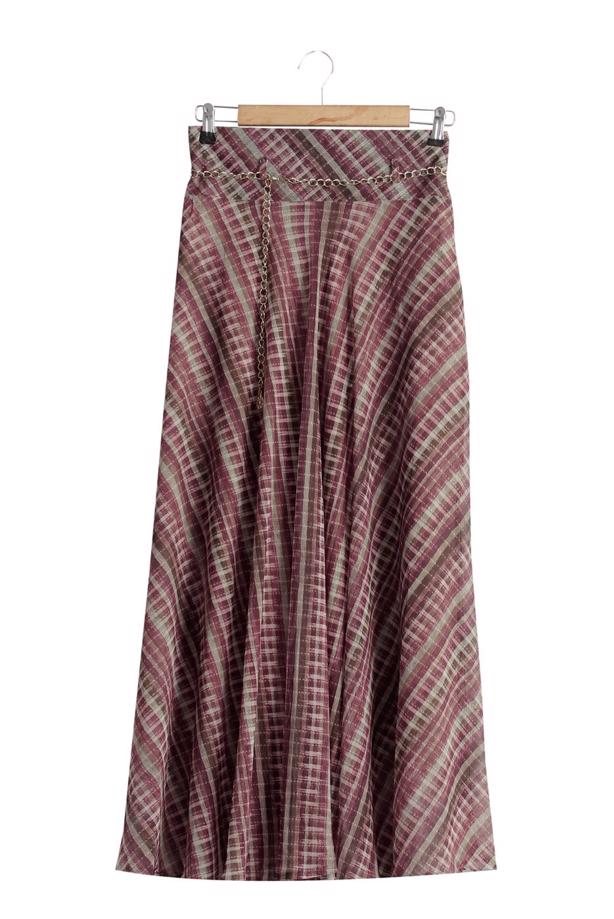 Vêtements hijab  T 2405-2 Yüceller Dijital Baskılı Şifon Etek - TRENDTESETTÜR