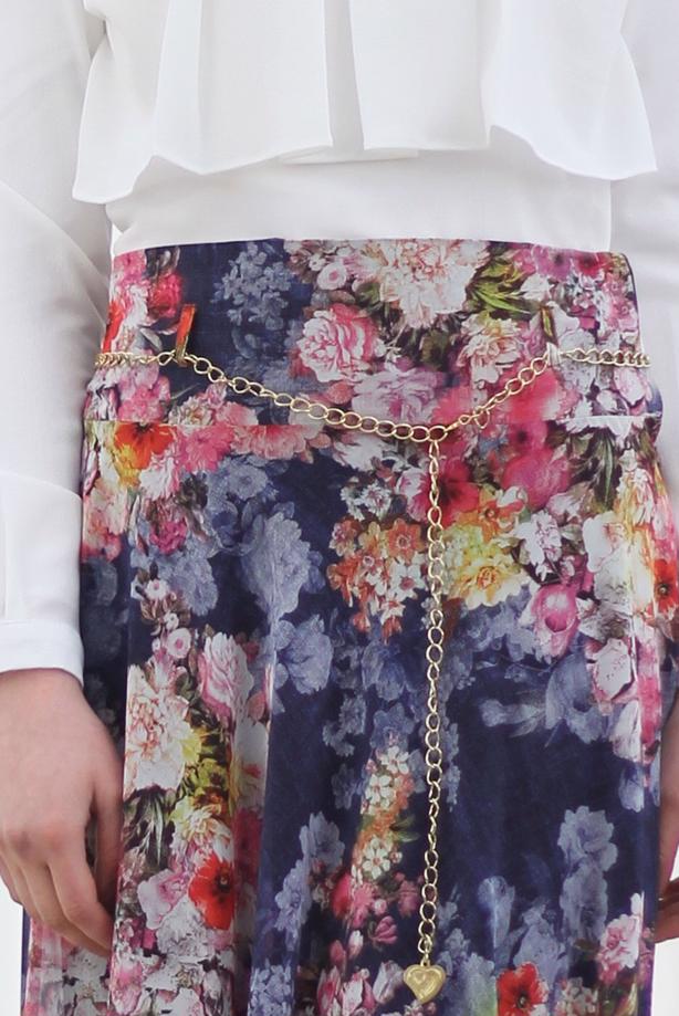 Vêtements hijab  T 2405-3 Yüceller Dijital Baskılı Etek - TRENDTESETTÜR