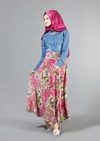Vêtements hijab ROSE T 2405-3 Yüceller Dijital Baskılı Etek
