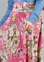 Vêtements hijab ROSE T 2405-3 Yüceller Dijital Baskılı Etek