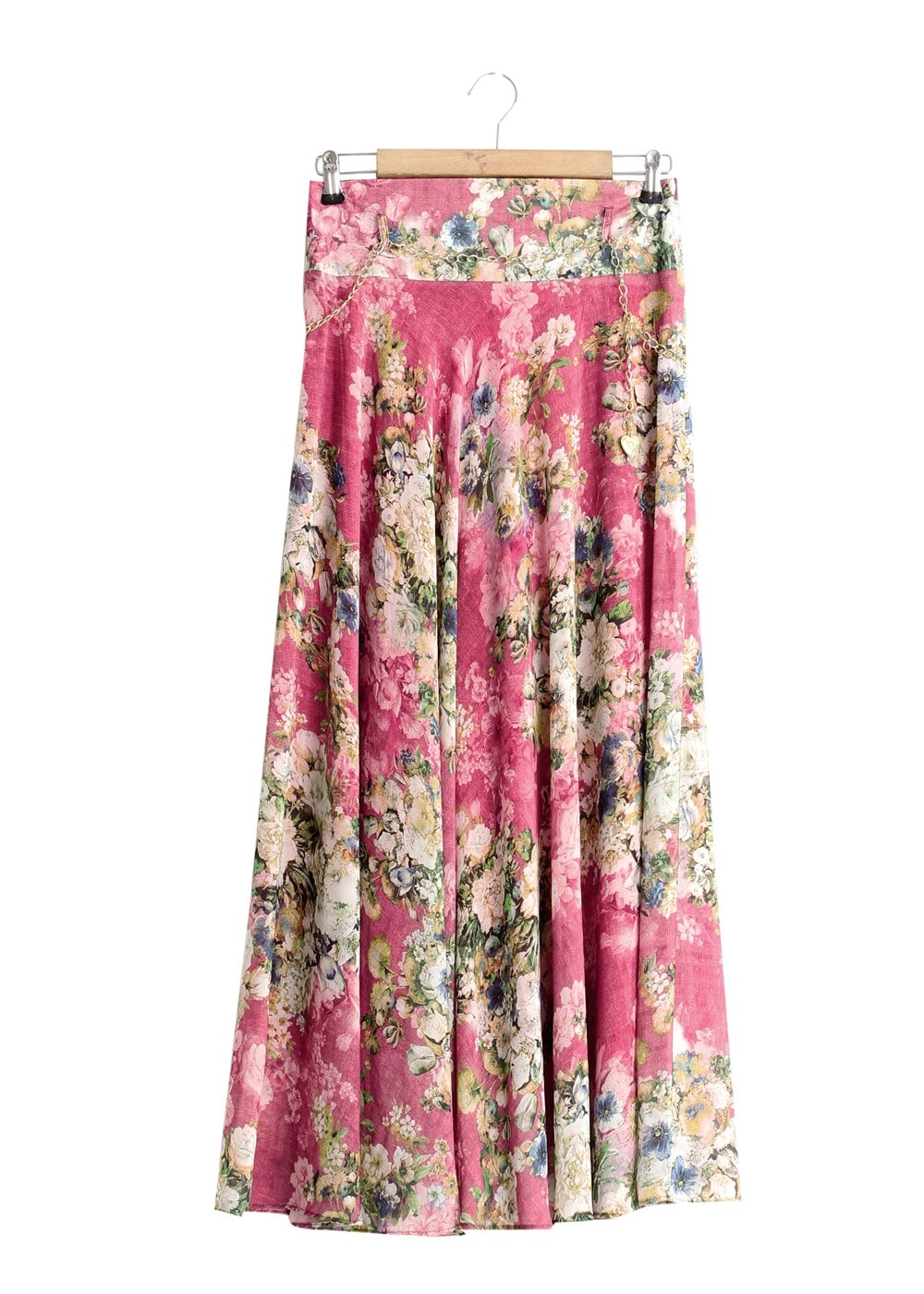 Hijab clothing PINK T 2405-3 Yüceller Dijital Baskılı Etek