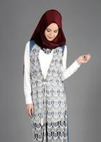 Tesettür giyim LACİVERT T 4638 Lencia Tesettür Yelek-Alv Fashion