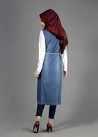 Tesettür giyim LACİVERT T 4638 Lencia Tesettür Yelek-Alv Fashion