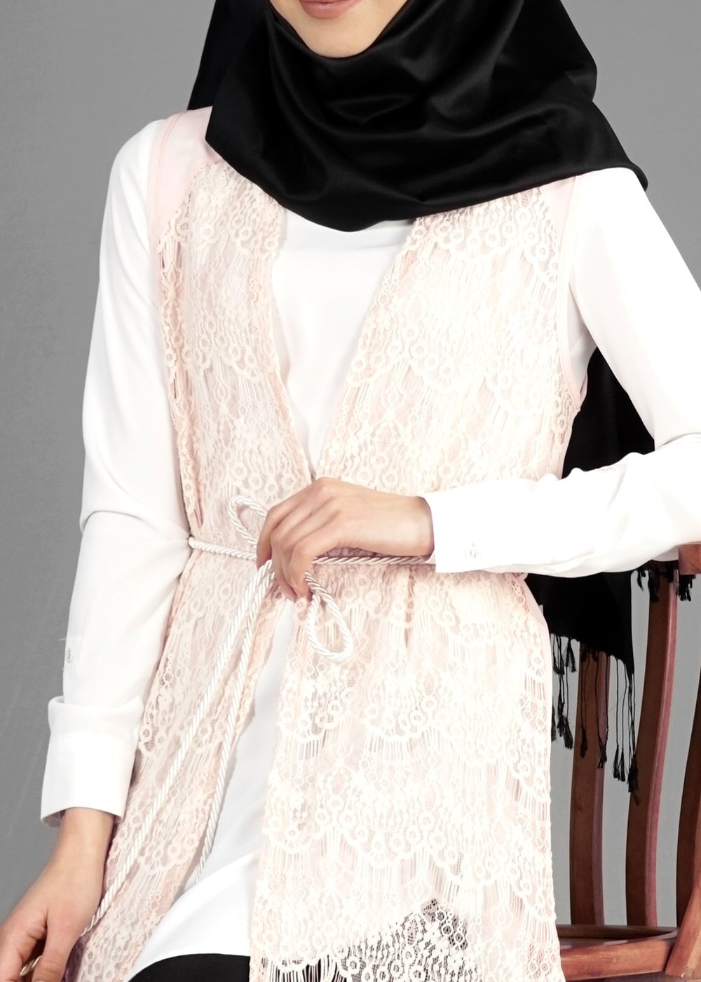 Tesettür giyim PUDRA T 4644 İndila Tesettür Yelek-Alv Fashion