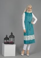 Tesettür giyim MAVİ T 4795 Nadya Tesettür Yelek-Alv Fashion