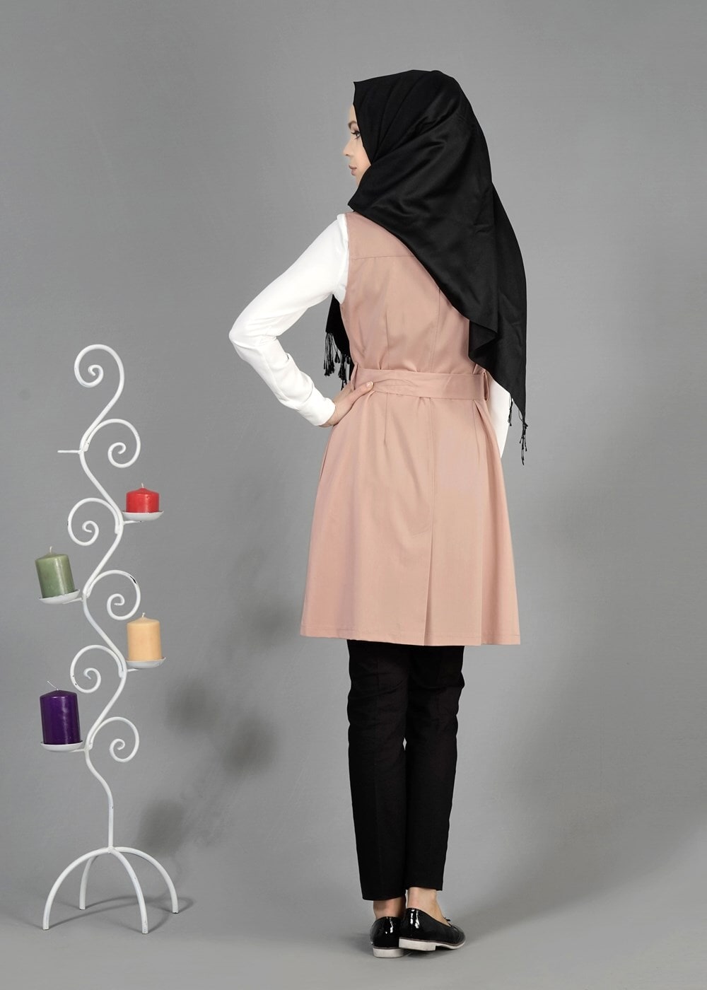 Tesettür giyim KAHVE T 4684 Nadya Yelek-Alv Fashion