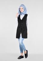 Tesettür giyim SİYAH T 4688 Crista 652 Tesettür Yelek-Alv Fashion