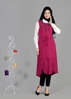 Tesettür giyim FUŞYA T 4737 New Loren Tesettür Yelek-Alv Fashion