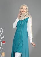 Tesettür giyim MAVİ T 4794 Nadya Tesettür Yelek-Alv Fashion