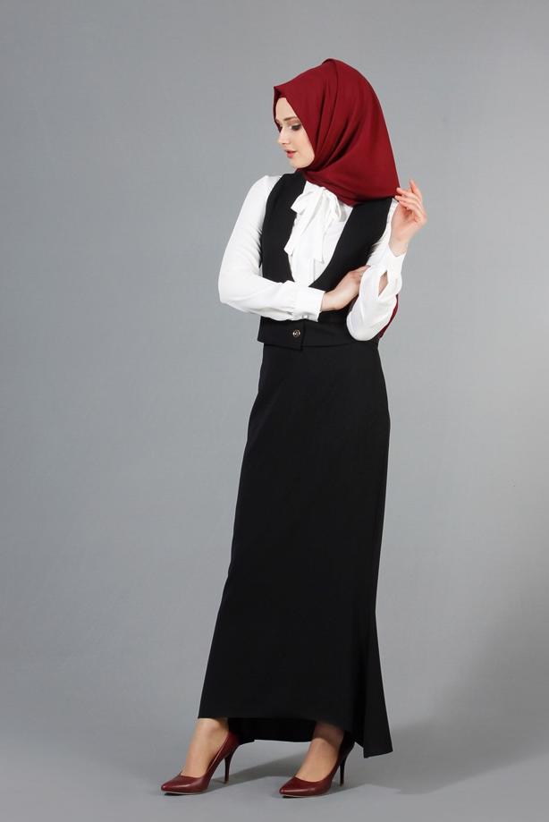 Vêtements hijab  T 9116 Bezen 2′li Yelekli Takım - TRENDTESETTÜR