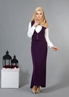 Vêtements hijab POURPRE T 9116 Bezen 2′li Yelekli Takım