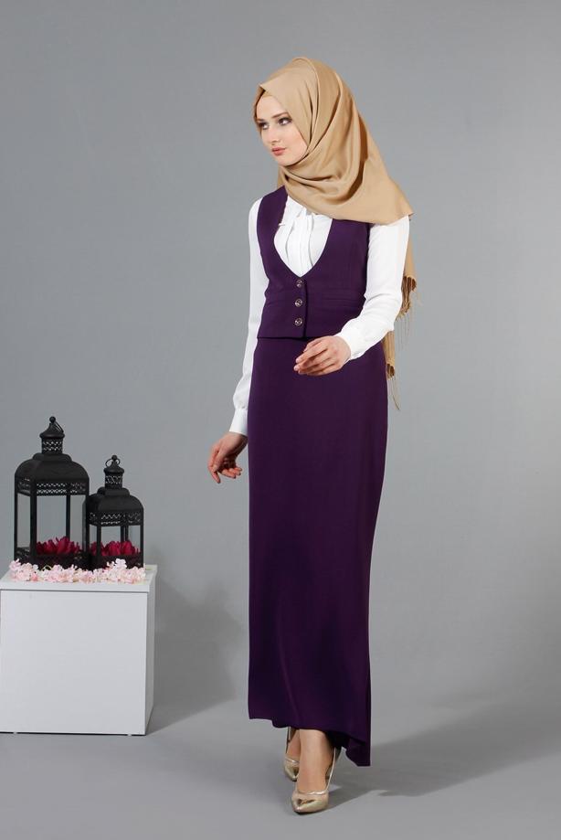 Vêtements hijab  T 9116 Bezen 2′li Yelekli Takım - TRENDTESETTÜR