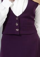 Vêtements hijab POURPRE T 9116 Bezen 2′li Yelekli Takım