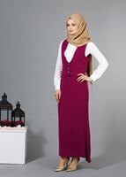 Vêtements hijab FUCHSIA T 9116 Bezen 2′li Yelekli Takım