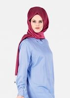 Hijab clothing BLUE T 50427 Allday Gizli Düğmeli Tunik
