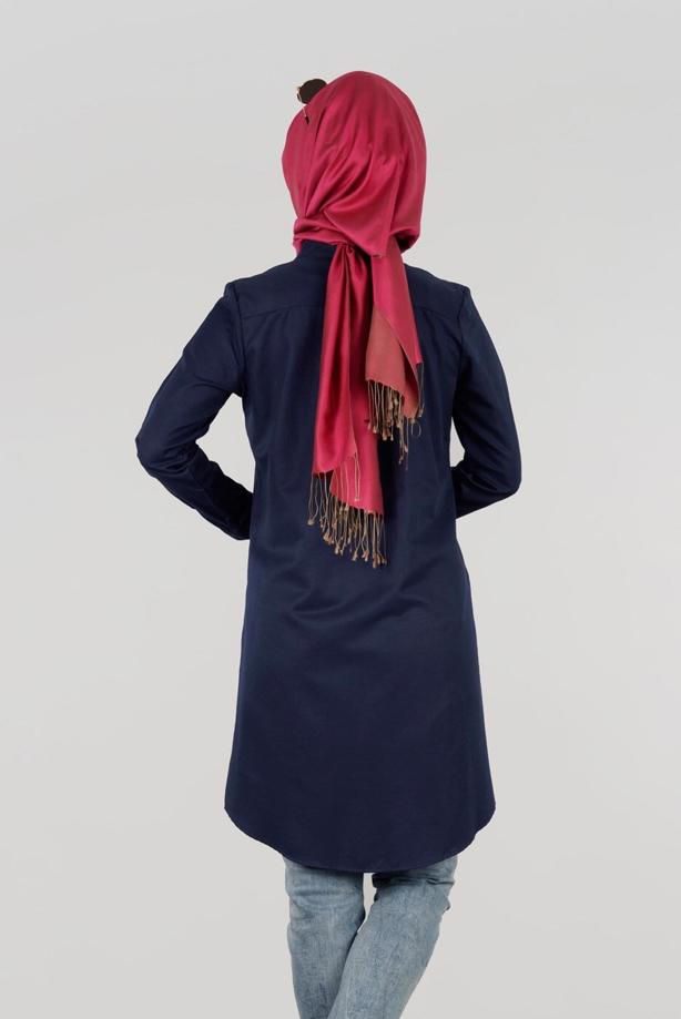 Vêtements hijab  T 50427 Allday Gizli Düğmeli Tunik - TRENDTESETTÜR