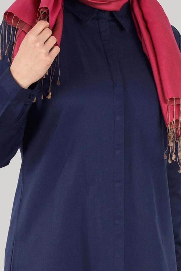 Vêtements hijab  T 50427 Allday Gizli Düğmeli Tunik - TRENDTESETTÜR
