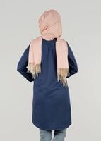 Tesettür giyim LACİVERT GİZLİ DÜĞMELİ KLASİK TUNİK T 50427- ALLDAY