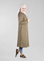 Tesettür giyim HAKİ T 50478 Allday Baskı Detaylı Spor Tunik