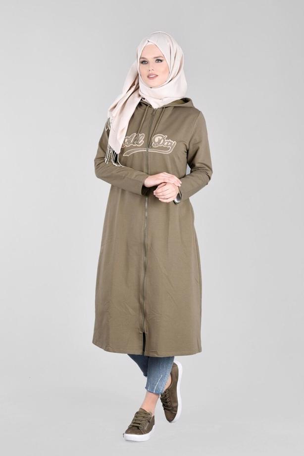 Hijab-Kleidung  T 50478 Allday Baskı Detaylı Spor Tunik - TRENDTESETTÜR