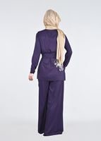 Tesettür giyim MOR T 80105 Düğme Detaylı Pantolonlu Takım