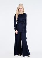 Tesettür giyim LACİVERT T 80105 Düğme Detaylı Pantolonlu Takım