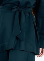 Tesettür giyim YEŞİL T 80105 Düğme Detaylı Pantolonlu Takım