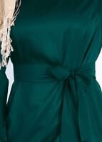 Tesettür giyim YEŞİL T 80105 Düğme Detaylı Pantolonlu Takım