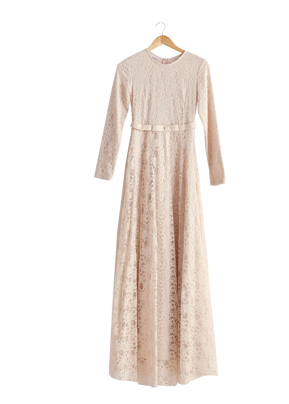 Vêtements hijab POUDRE T 1787 Tuay Dantel Kuşaklı Abiye