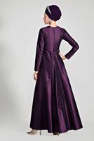 Vêtements hijab FUCHSIA T 1788 Tuay Tafta Kuşağı Boncuk İşlemeli Abiye