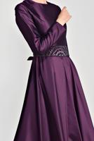 Vêtements hijab FUCHSIA T 1788 Tuay Tafta Kuşağı Boncuk İşlemeli Abiye