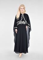 Vêtements hijab NOIR T 52436 Fy Collection-Dantel Detaylı Pelerinli Abiye